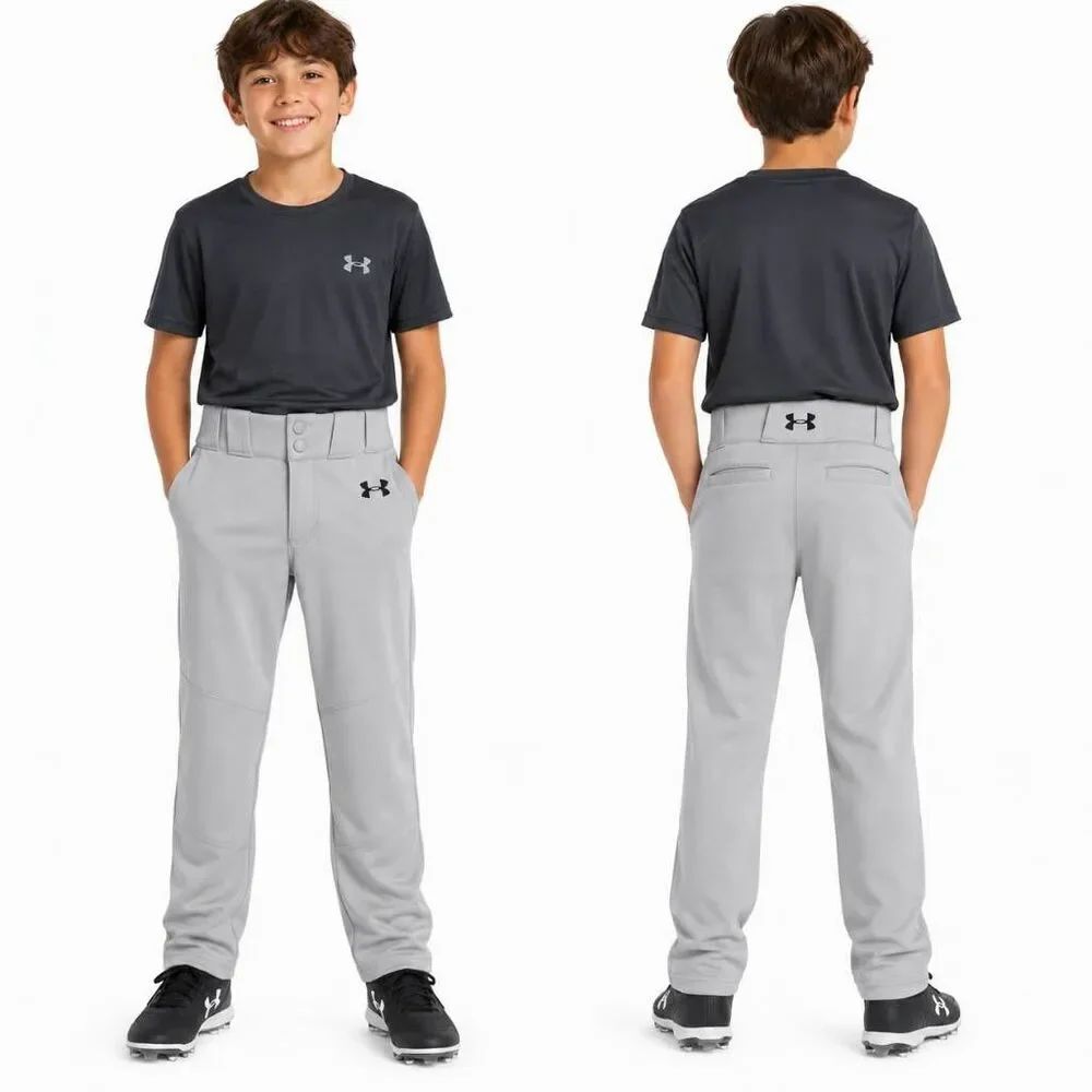 Under Armour Boys Baseball Pants Gray Youth Small YSM